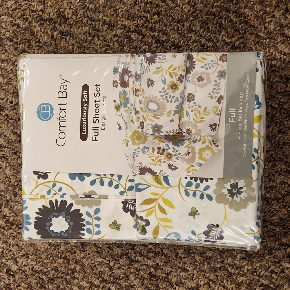 NWT Comfort Bay Full Sheet Set